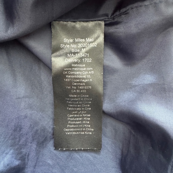 Matinique - Grey/Blue  Miles Mac Jacket Mens  3/4 Length Coat - Picture 10 of 11